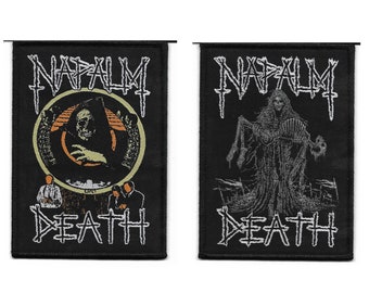 Napalm Death-Bundle Embroidered Woven Patches-Grindcore Death Heavy Metal Rock Band Music, Music Fan, Collectibles,