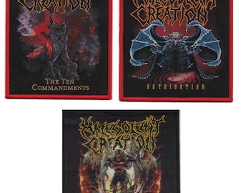 Malevolent Creation-Bundle Embroidered Woven Patches-Thrash Death Heavy Metal Rock Band Music, Music Fan, Collectibles,