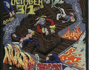 October 31 - No Survivors Embroidered Patch: Silver Glitter Thread