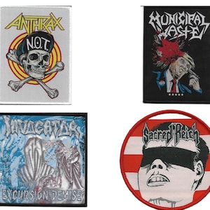 Thrash Speed Metal Band Patches: Anthrax, Invocator, Municipal Waste, Sacred Reich