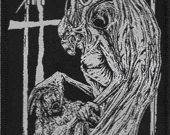 Hate Eternal-Demon Embroidered Woven Patches-Death Doom Heavy Metal Rock Band Music, Music Fan, Collectibles,