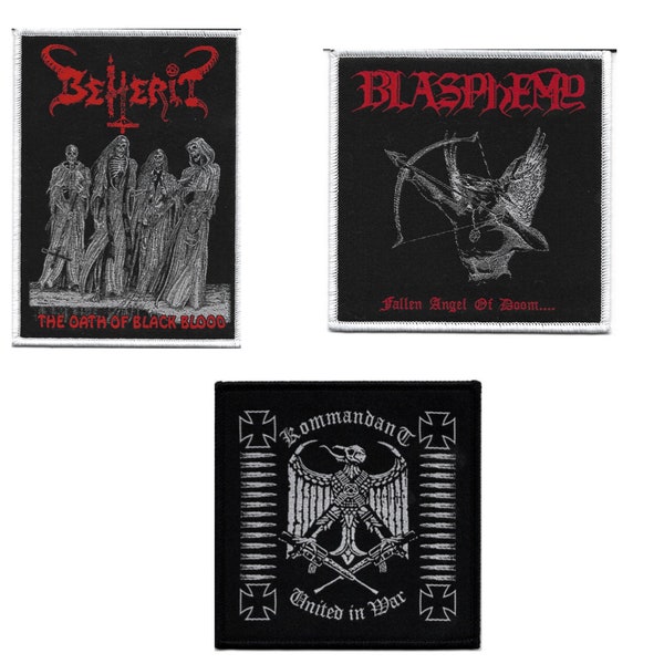 Black Metal-Bundle Embroidered Woven Patches-Death Metal Rock Band Music, Music Fan, Collectibles,