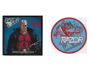 Razor-Bundle Embroidered Woven Patches-Thrash Speed Heavy Metal Rock Band Music, Music Fan, Collectibles,