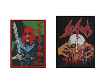 Sodom-Bundle Embroidered Woven Patches-Thrash Speed Black Heavy Metal Rock Band Music, Music Fan, Collectibles,