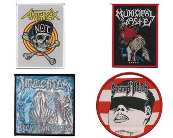 Thrash Speed Metal-Bundle Embroidered Woven Patches-Thrash Speed Heavy Metal Rock Band Music, Music Fan, Collectibles,