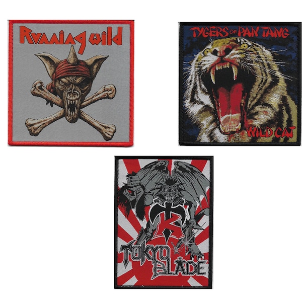 Heavy Metal NWOBHM-Bundle Embroidered Woven Patches-Death Metal Rock Band Music, Music Fan, Collectibles,