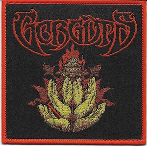 Gorguts-Lotus Hands Embroidered Woven Patch-Technical Death Heavy Metal Rock Band Music, Music Fan, Collectibles,