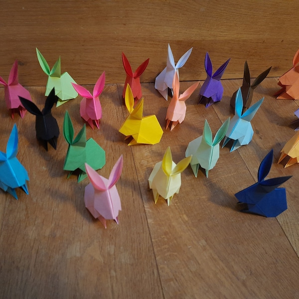 Origami Easter bunnies Easter decoration set