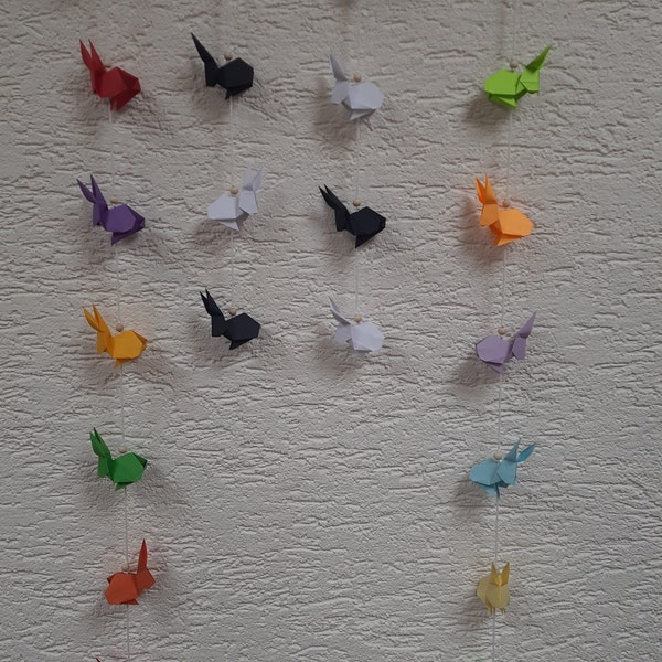 Origami bunny garland Easter decoration