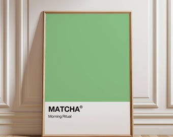 Matcha Morning Ritual Print: Minimalist Kitchen Wall Art
