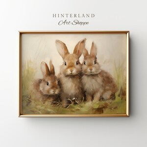 Easter Bunny Art Print, Vintage Spring Rabbit Decor, Bunny Artwork Print, Easter Wall Art PRINTABLE #52