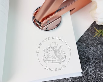 Personalized Book Embosser/From the Library of /Self Inking Stamp/Book Embosser/Custom Embosser/Library Embosser/Book Lover Gift