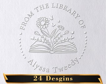 Boek Embosser gepersonaliseerd/uit de bibliotheek van stempel/bibliotheek Embosser/zelfinktende stempel/aangepaste stempel/cadeaus voor boekenliefhebbers