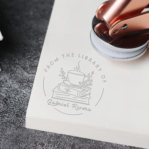 Book Embosser Personalized/From The Library Of Embosser/Library Embosser/Self Inking Stamp/Custom Stamp/Gifts For Book Lovers
