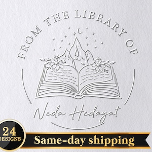 Tłocznik do książek personalizowany/Z biblioteki znaczków/Tłocznik biblioteczny/Stempel samotuszujący/Stempel niestandardowy/Prezenty dla miłośników książek