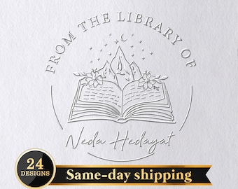Book Embosser Personalized/From The Library Of Stamp/Library Embosser/Self Inking Stamp/Custom Stamp/Gifts For Book Lovers