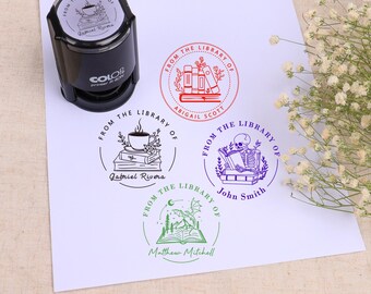 Personalized Book Stamp/Custom Book Embosser /Self Inking Stamp/From the Library of/Ex Libris stamp/Library stamp embosser/Book Lover Gift
