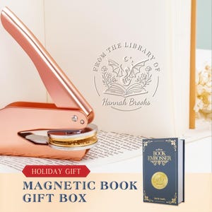 Boek reliëfdruk gepersonaliseerd/aangepast boekstempel/bibliotheek reliëfstempel/logo stempel/Ex Libris/cadeau boekenliefhebber (kerst/verjaardag/verjaardag)