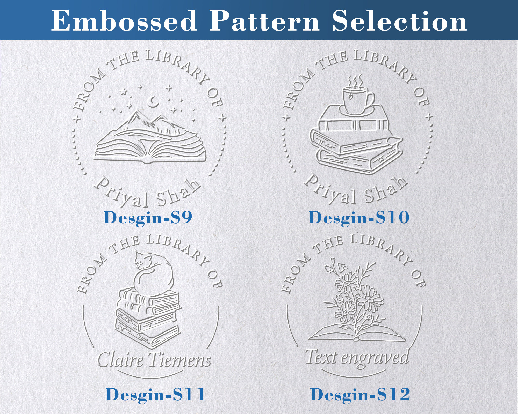 Book Embosser Personalized Book Stamp From the Library of Embosser Self Inking Stamp Embosser