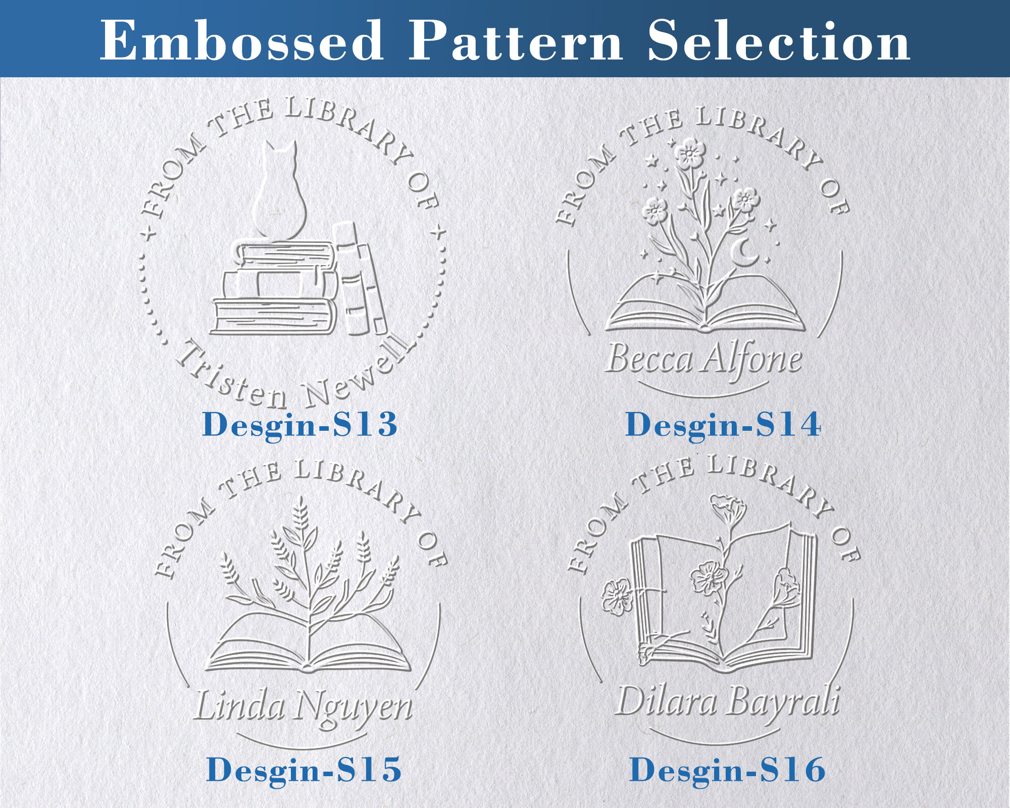 Book Embosser Personalized Book Stamp From the Library of Embosser Self Inking Stamp Embosser