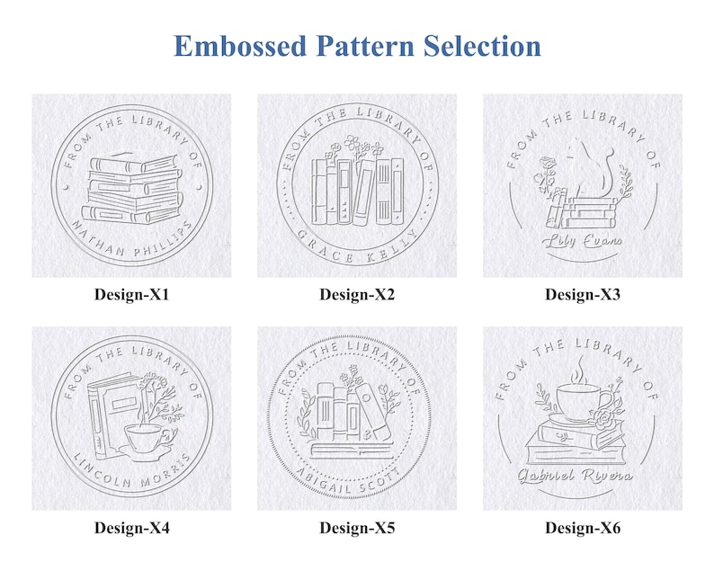Custom From the Library of Book Embosser,Book Embosser Personalized,Book Stamp,Library Embosser,Ex Libris Book Lover Gift image 2