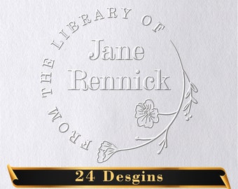 Book Embosser Personalized, Custom Book Stamp, Library Embosser stamp, From the Library of, Ex Libris stamp,Book Lover Gift