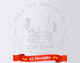 From the Library of Book Embosser,Personalized Book Embosser,Custom Embosser , Library Embosser,Ex Libris Book Lover Gift