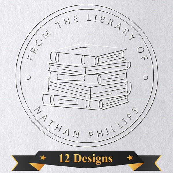 Custom From the Library of Book Embosser,Book Embosser Personalized,Book Stamp,Library Embosser,Ex Libris Book Lover Gift