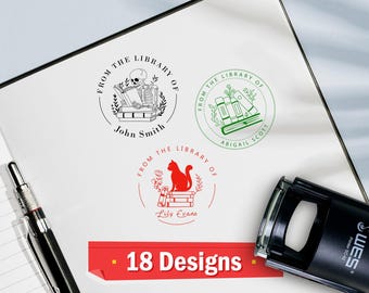 Personalized Book Stamp/From the Library of /Self Inking Stamp/Book Embosser/Ex Libris stamp/Library stamp/Book Lover Gift