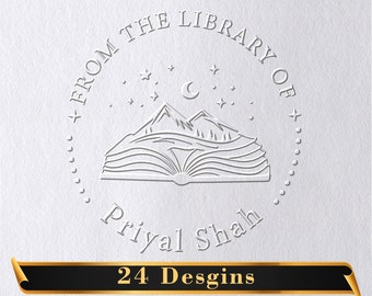 Book Embosser Personalized/Custom Book Stamp/Library Embosser stamp/From the Library of/Book Belongs to Ex Libris /Book Lover Gift