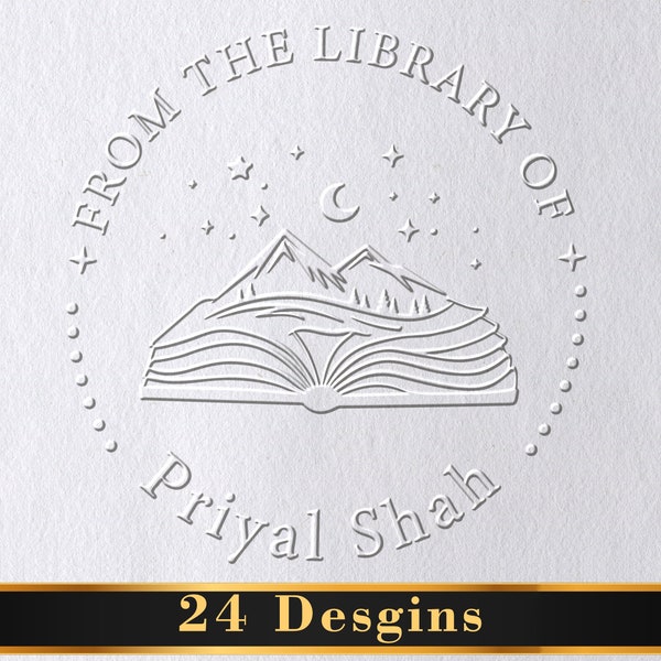 Book Embosser Personalized/Custom Book Stamp/Library Embosser stamp/From the Library of/Book Belongs to Ex Libris /Book Lover Gift
