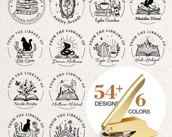 Book Embosser Personalized/Custom From the Library of Book Stamp/Library embosser stamp/Self Inking Stamp/Ex Libris stamp/Book Lover Gift