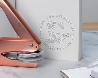 Personalisierter Buchpräger / Benutzerdefiniert aus der Bibliothek des Buchprägers / Buchstempel / Bibliotheksprägedrucker / Geschenk für Buchliebhaber