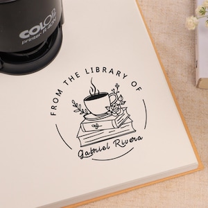 Timbro personalizzato per libri/Timbro per libri personalizzato/Timbro autoinchiostrante/Dalla biblioteca di/Timbro Ex Libris/Timbro per biblioteca/Regalo per amanti dei libri