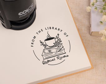 Personalized Book Stamp/Custom Book Embosser /Self Inking Stamp/From the Library of/Ex Libris stamp/Library stamp embosser/Book Lover Gift