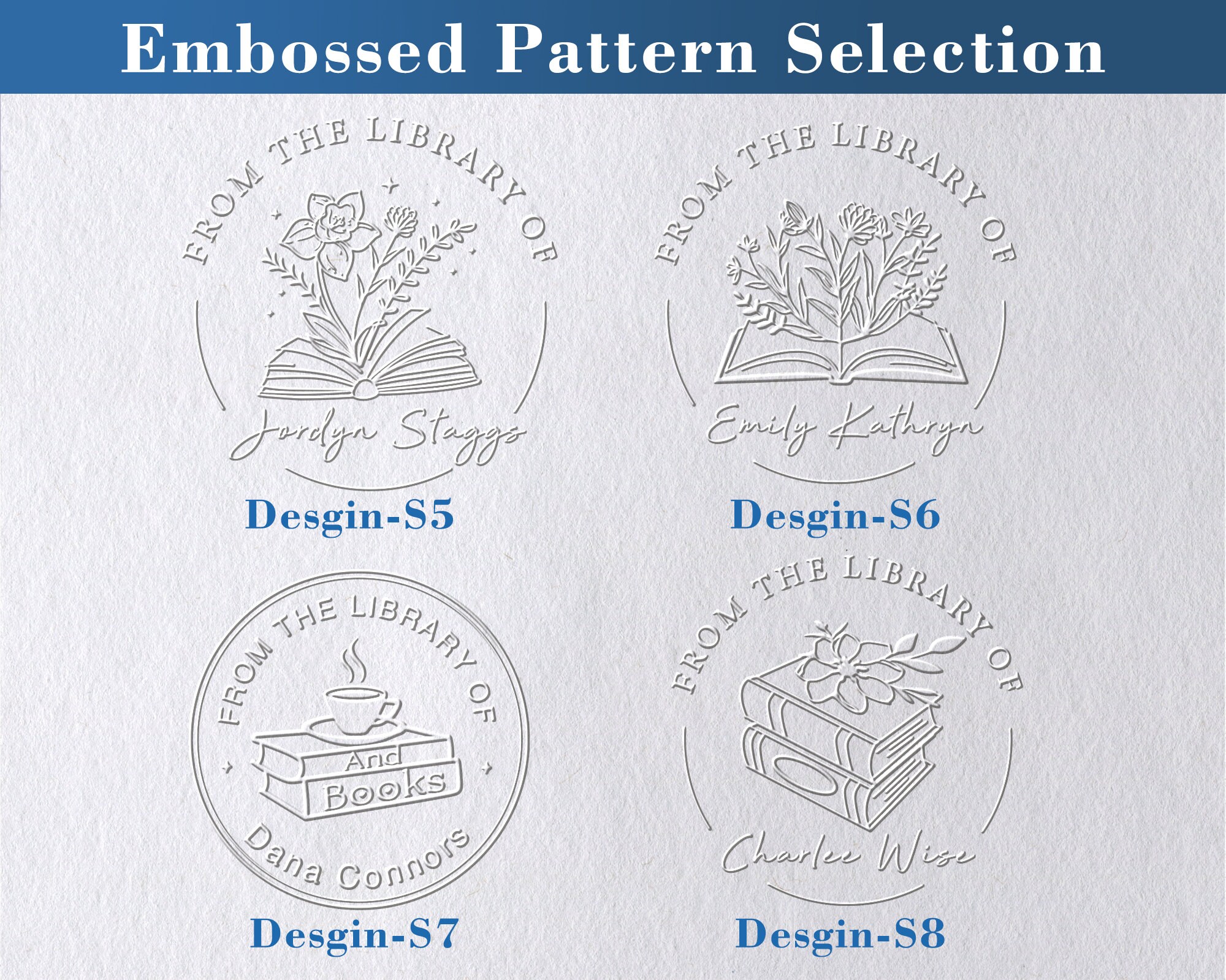 Book Embosser Personalized Book Stamp From the Library of Embosser Self