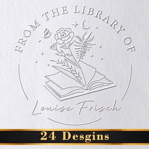 Book Embosser Personalized | From The Library Of Embosser | Book Stamp | Embosser Stamp | Self Inking Stamp | Book Lover Gift