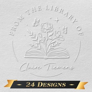 Embosseuse de livres personnalisée/Custom de la bibliothèque du livre/Tampon de livre/ Embosseuse de bibliothèque/Cadeau pour amoureux des livres
