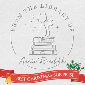 Grabador de libros personalizado/Grabador de libros personalizado de The Library Of Book/Sello para libros/Grabador de biblioteca/Regalos navideños para amantes de los libros