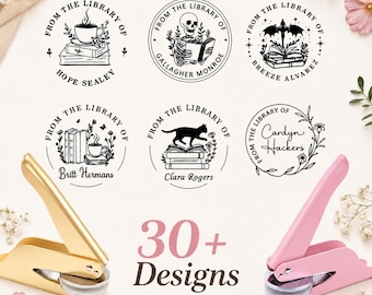 Personalized Book Embosser/Custom Book Stamp/Library Embosser Stamp/Logo Stamp/Ex Libris/Book Lover Gift (Christmas/Birthday/Anniversary)