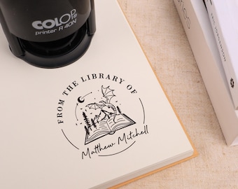 Personalized Book Stamp/Custom Book Embosser /Self Inking Stamp/From the Library of/Ex Libris stamp/Library stamp embosser/Book Lover Gift