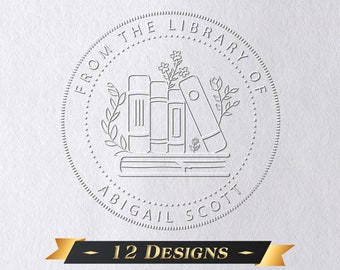 Custom From the Library of Book Embosser,Book Embosser Personalized,Book Stamp,Library Embosser,Ex Libris Book Lover Gift