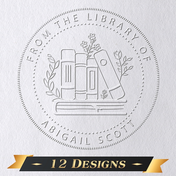 Custom From the Library of Book Embosser,Book Embosser Personalized,Book Stamp,Library Embosser,Ex Libris Book Lover Gift