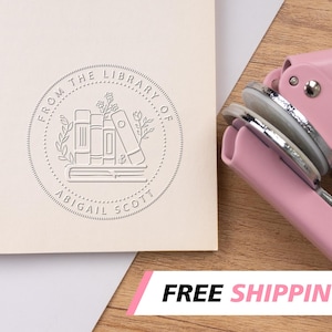 Embosseuse de livres personnalisée/Custom de la bibliothèque du livre/Tampon de livre/embosseuse de bibliothèque/Cadeau pour amoureux des livres