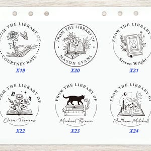 Personalized Book Stamp/From the Library of /Self Inking Stamp/Book Embosser/Ex Libris stamp/Library stamp/Book Lover Gift image 6