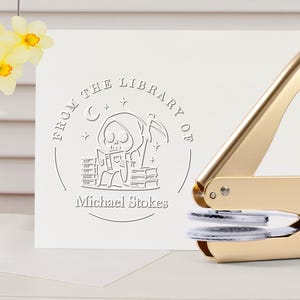 Book Embosser Personalized/Custom Book Stamp/Library Embosser/From the Library of/Logo Stamp/Ex Libris Stamp/Christmas Gifts for Book Lovers