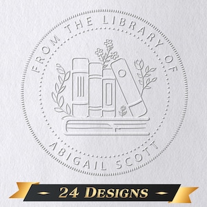 Embosseuse de livres personnalisée/Custom de la bibliothèque du livre/Tampon de livre/embosseuse de bibliothèque/Cadeau pour amoureux des livres