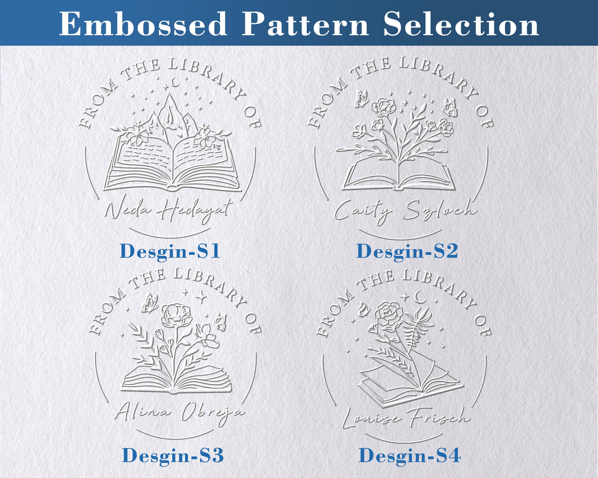 Book Embosser Personalized Book Stamp From the Library of Embosser Self Inking Stamp Embosser