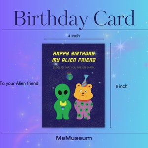 Carte d'anniversaire : parfaite pour les amis qui aiment les extraterrestres