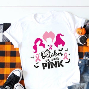 Halloween Breast Cancer Awareness Shirt: In October We Wear Pink